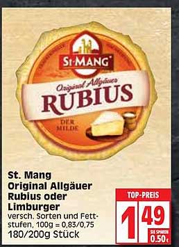 EDEKA St. Mang Original Allgäuer Rubius Oder Limburger