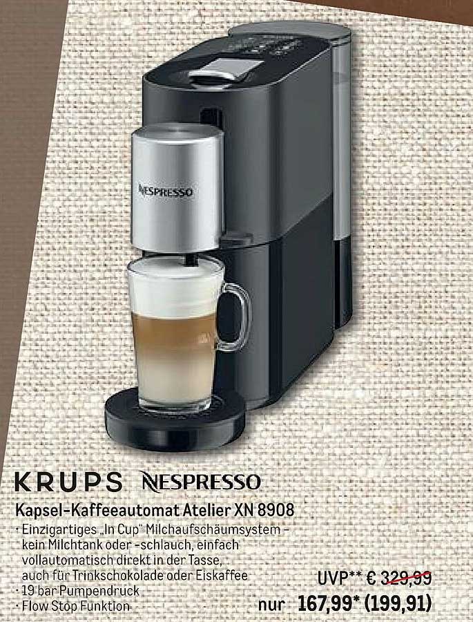 Krups Nespresso Kapsel Kaffeeautomat Atelier Xn 8908 Angebot bei METRO ...