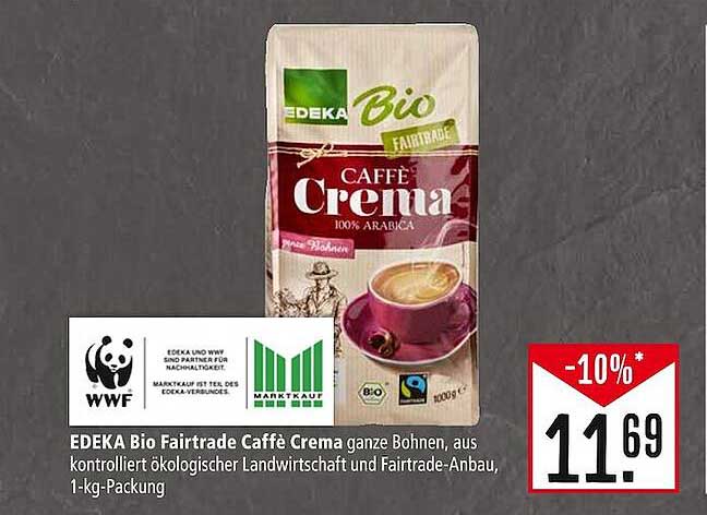 Edeka Bio Fairtrade Caffè Crema Angebot bei Marktkauf - 1Prospekte.de