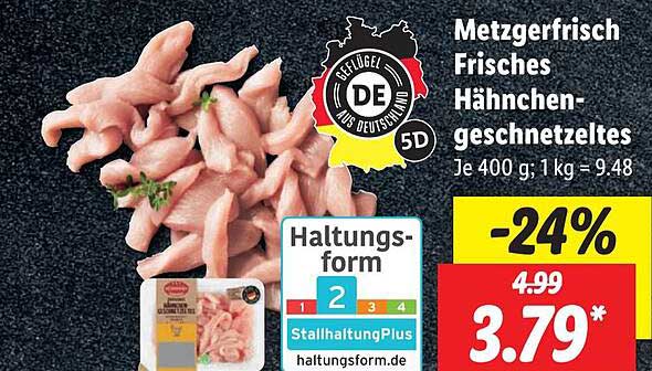 Metzgerfrisch Frisches Hähnchen-geschnetzeltes Angebot Lidl bei