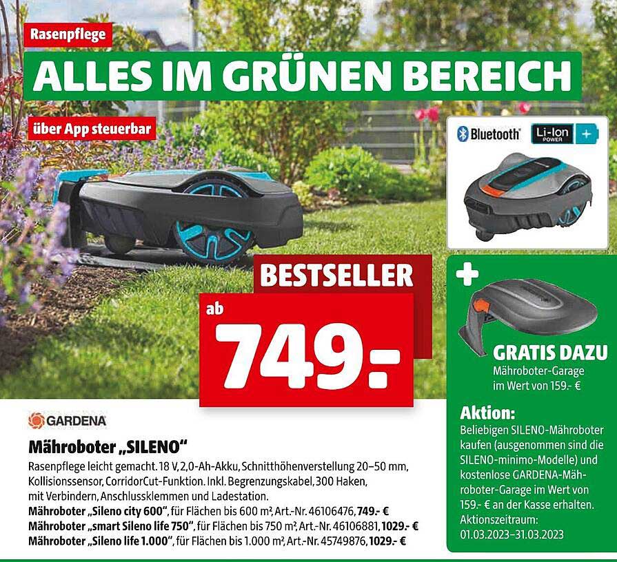 Gardena Mähroboter „sileno“ Angebot bei Hagebaumarkt 1Prospekte.de