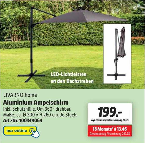 Livarno Home Aluminium Ampelschirm Angebot bei Lidl 1Prospekte.de