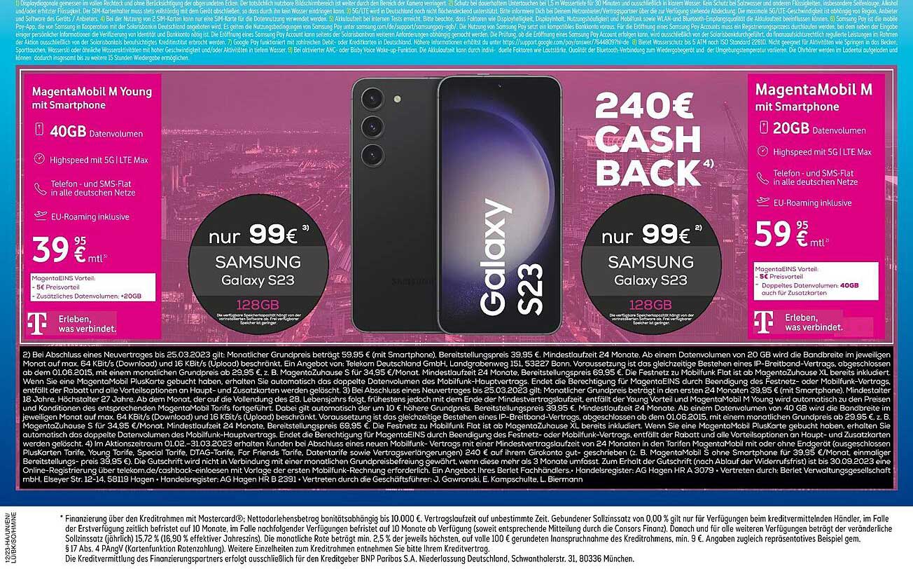 Samsung Galaxy S23 Smartphone Angebot bei Saturn