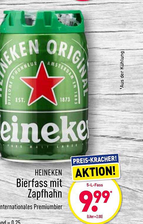 ALDI Nord Heineken Bierfass Mit Zapfhahn