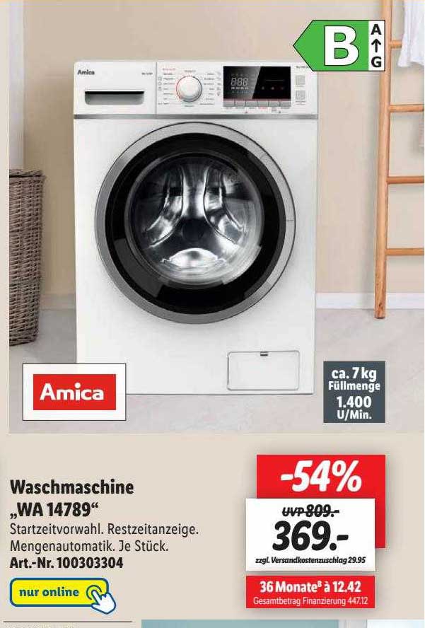 Amica Waschmaschine Wa14789 Angebot bei Lidl 1Prospekte.de