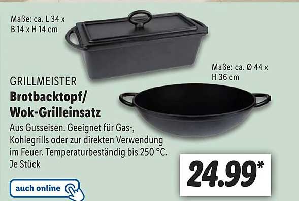Lidl Grillmeister Brotbacktopf-wok-grilleinsatz