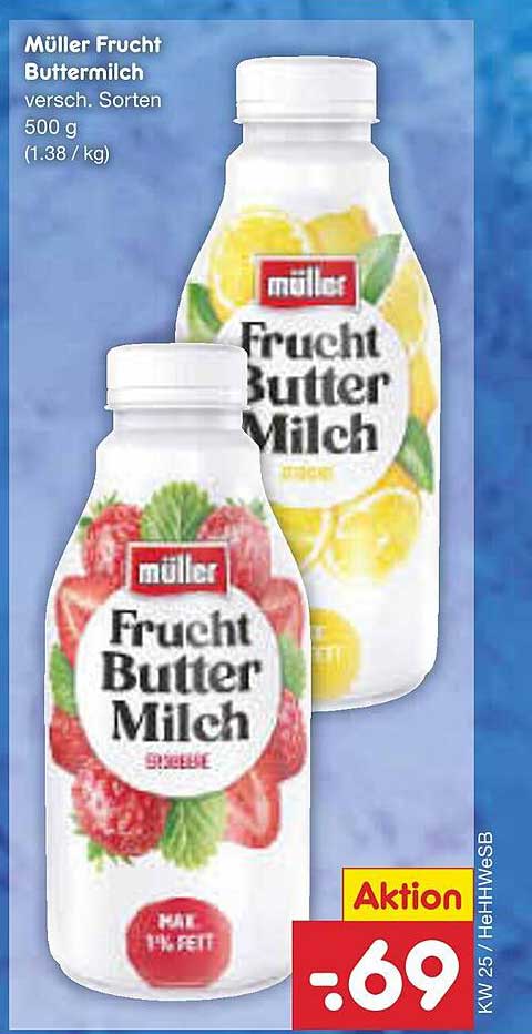 Müller Frucht Buttermilch Angebot bei Netto Marken Discount