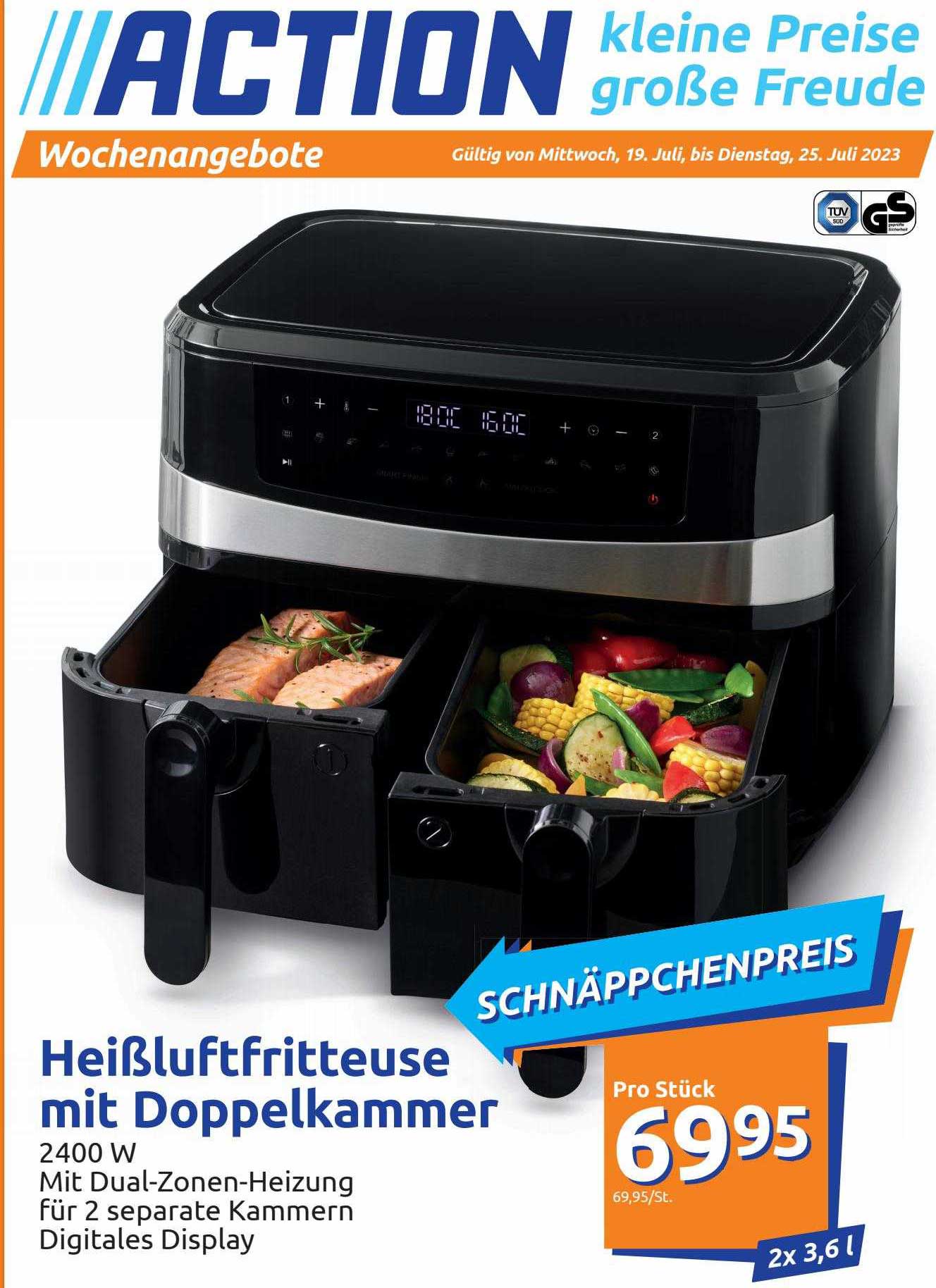 Heißluftfritteuse Mit Doppelkammer Angebot bei Action 1Prospekte.de