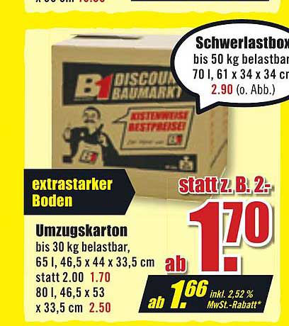 B1 Discount Baumarkt Umzugskarton
