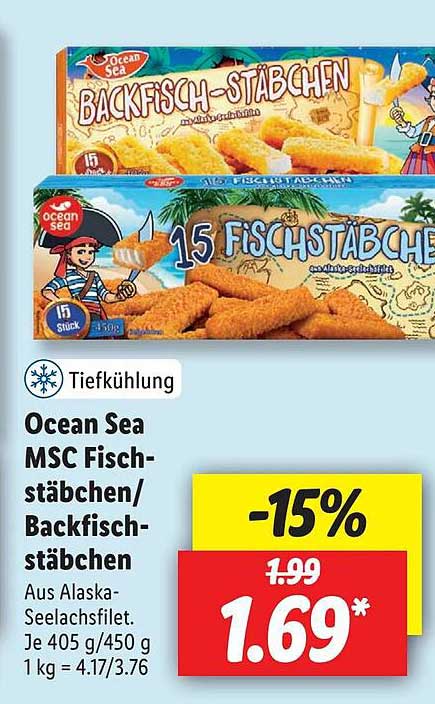 Ocean Sea Msc Fisch-stäbchen Backfisch-stäbchen Angebot bei Lidl