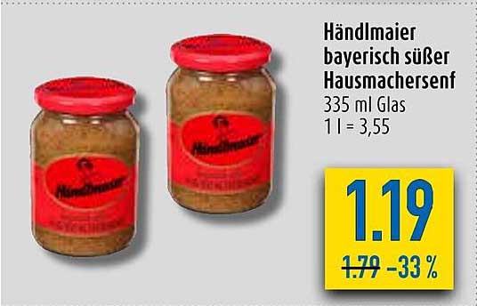Händlmaier Bayerisch Süßer Hausmachersenf Angebot bei Diska