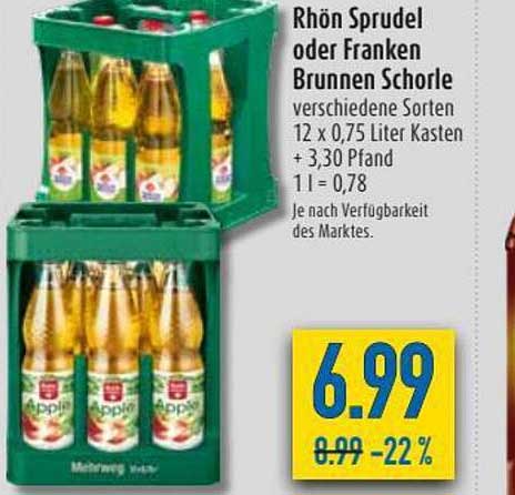 Rhön Sprudel Oder Franken Brunnen Schorle Angebot bei Diska - 1Prospekte.de