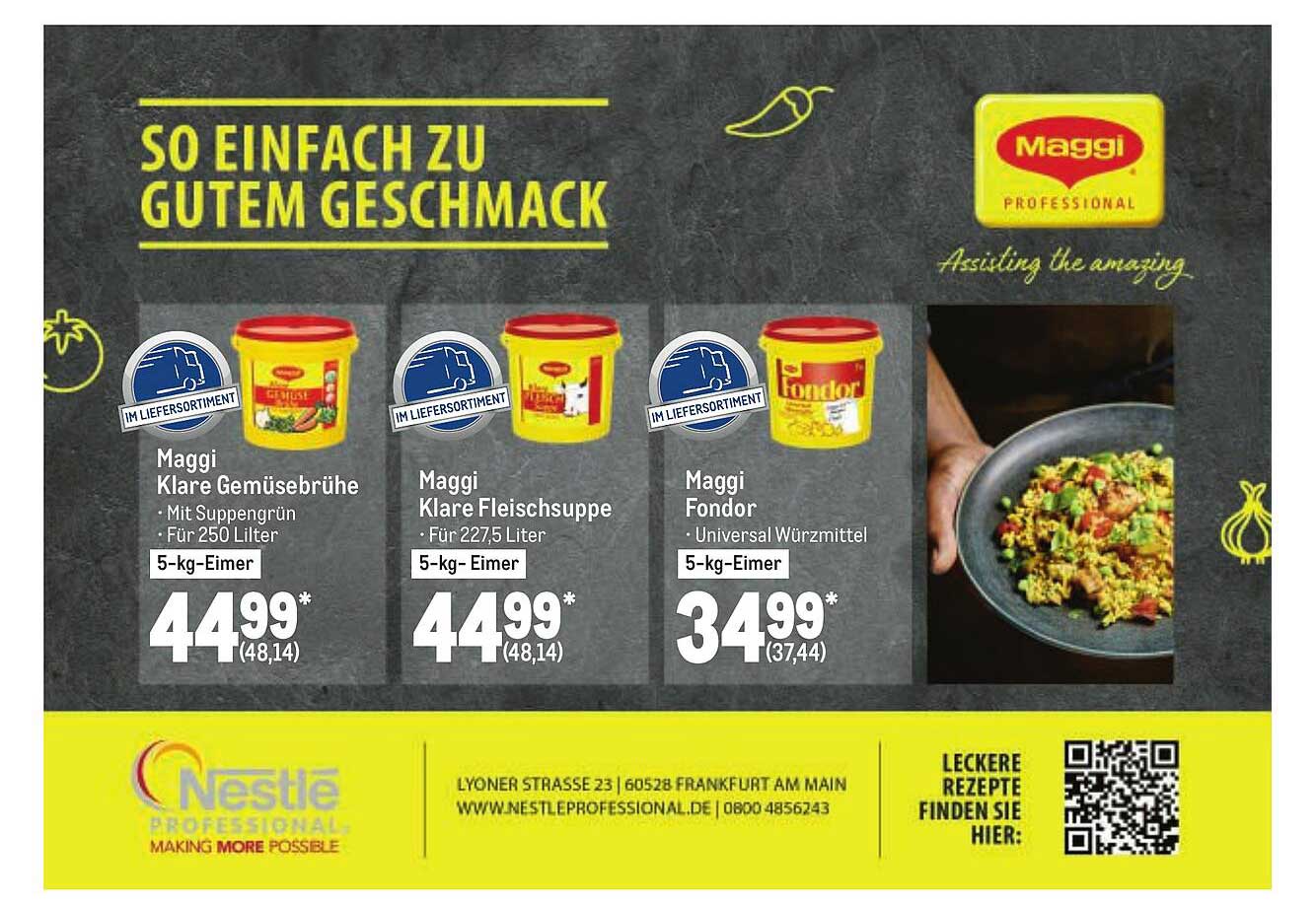 Maggi Klare Gemüsebrühe, Fleischsuppe Oder Fondor Angebot bei METRO ...