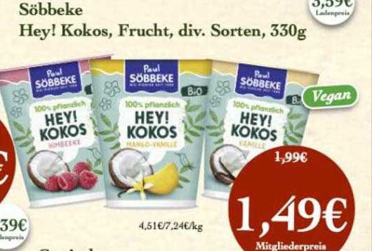 LPG Biomarkt Söbbeke Hey! Kokos; Frucht
