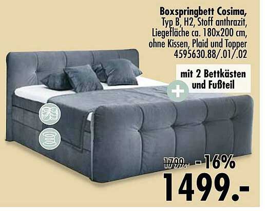 Boxspringbett Cosima Angebot bei Möbel Boss 1Prospekte.de