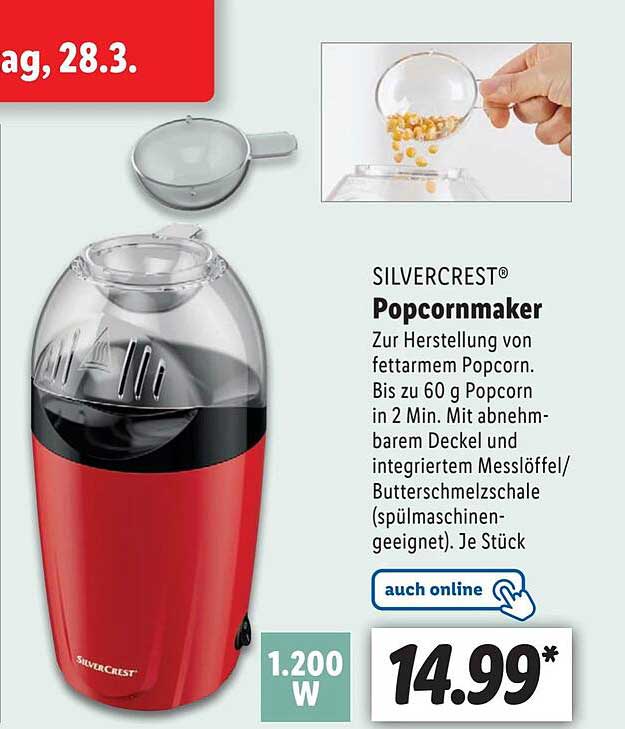 Silvercrest Popcornmaker Angebot bei Lidl 1Prospekte.de