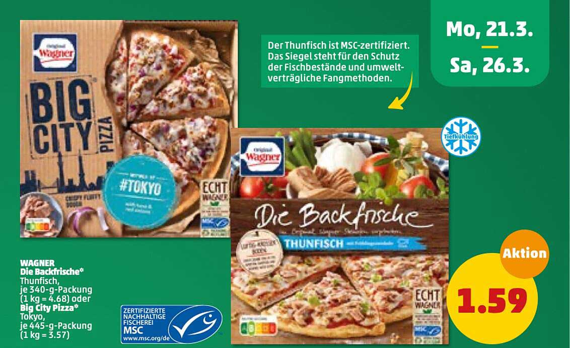Wagner Die Backfrische, Big City Pizza Angebot bei Penny