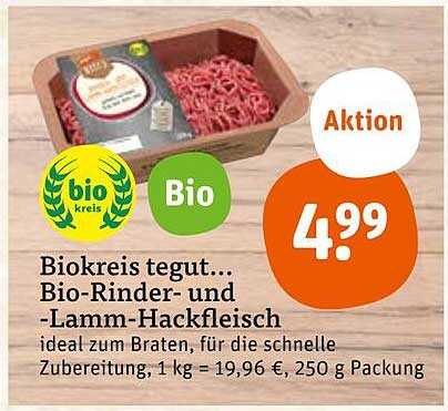 Tegut Biokreis Bio-rinder- Und -lamm-hackfleisch