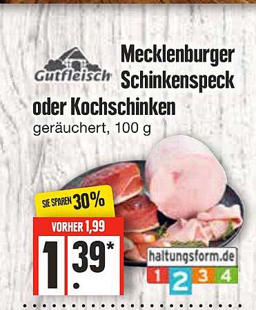 Edeka Frischemarkt Gutfleisch Mecklenburger Schinkenspeck Oder Kochschinken