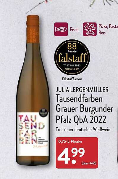 ALDI Nord Julia Lergenmüller Tausendfarben Grauer Burgunder Pfalz Qba 2022
