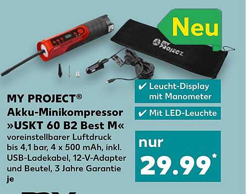 Kaufland My Project Akku-minikompressor „uskt 60 B2 Best M“