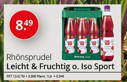 Sagasser Rhönsprudel Leicht & Fruchtig Oder Iso Sport