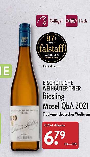 ALDI Nord Bischöfliche Weingütter Trier Riesling Mosel Qba 2021