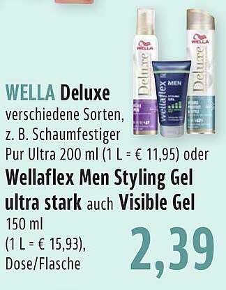 BUNGERT Wella Deluxe, Wellaflex Men Styling Gel Ultra Stark Auch Visible Gel