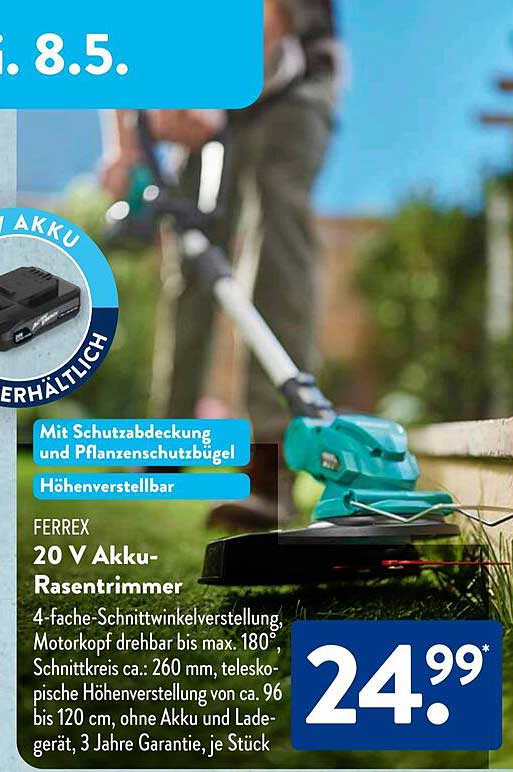 Ferrex 20 V Akkurasentrimmer Angebot bei ALDI SÜD 1Prospekte.de