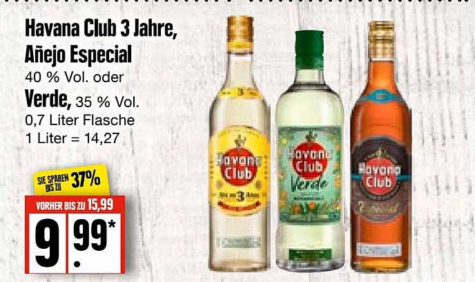 Edeka Frischemarkt Havana Club 3 Jahre, Añejo Especial