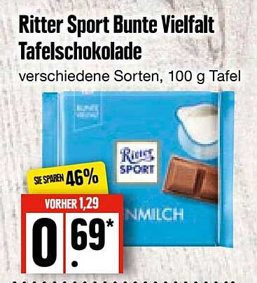 Edeka Frischemarkt Ritter Sport Bunte Vielfalt Tafelschokolade