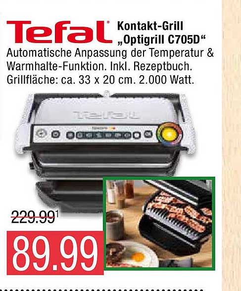 Marktkauf Tefal Kontakt-grill Optigrill C7050