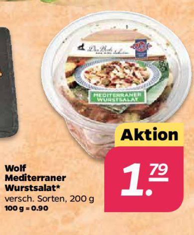 Wolf Mediterraner Wurstsalat* Angebot bei Netto - 1Prospekte.de