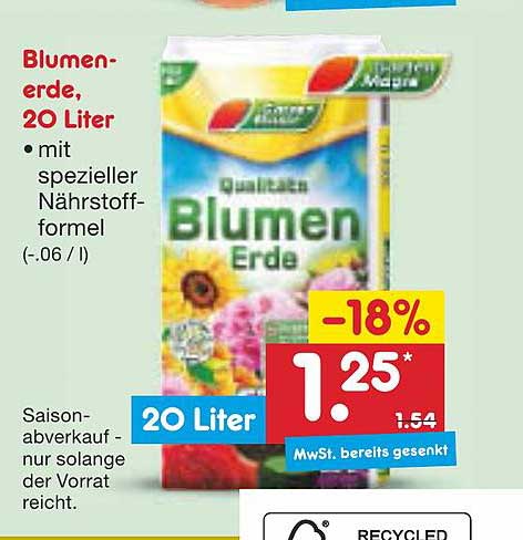 Netto Marken-Discount Blumenerde, 20 Liter