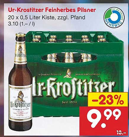 Netto Marken-Discount Ur-krostitzer Feinherbes Pilsner