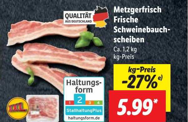 Metzgerfrisch Frische Schweinebauch-scheiben Angebot bei Lidl