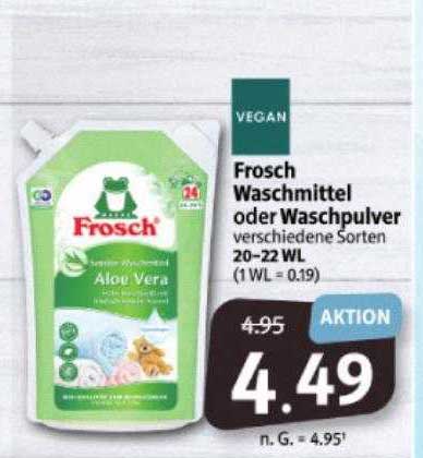 Vegan Frosch Waschmittel Oder Waschpulver Angebot bei Markant Markt - 1Prospekte.de