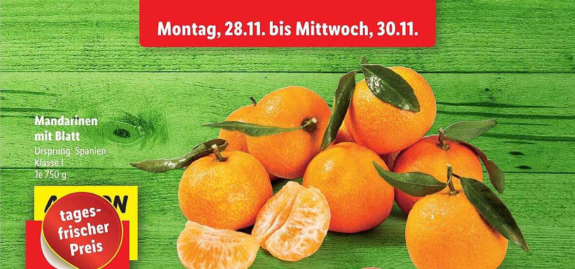 Mandarinen Mit Blatt Angebot bei Lidl - 1Prospekte.de