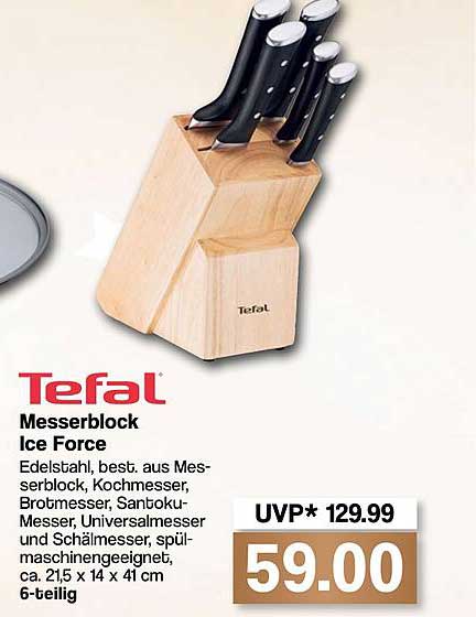 Tefal Messerblock Ice Force Angebot bei Famila Nordwest | Küchenmesser