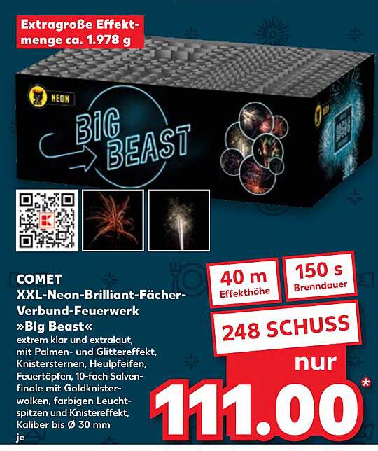 Comet Xxl-neon-brilliant-fächer-verbund-feuerwerk »big Beast« Angebot ...