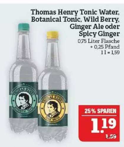 Thomas Henry Tonic Water Botanical Tonic Wild Berry Ginger Ale Oder ...