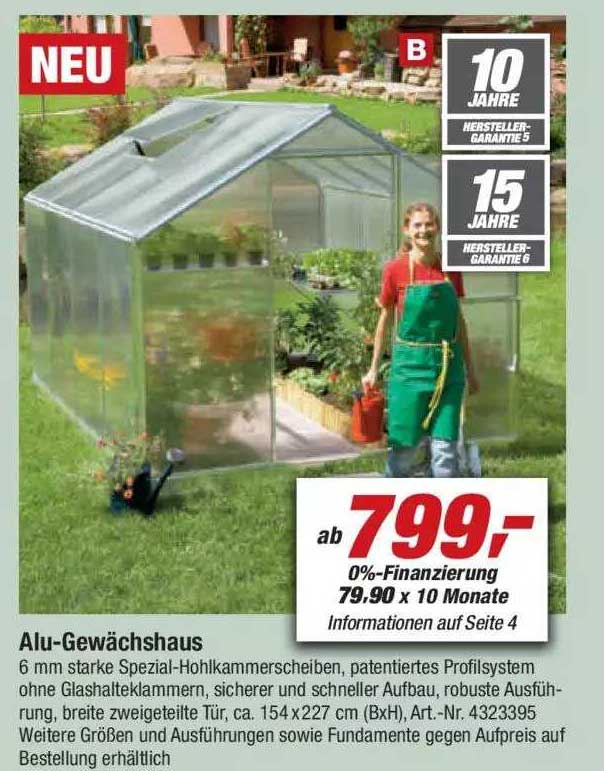 Alugewächshaus Angebot bei Toom Baumarkt