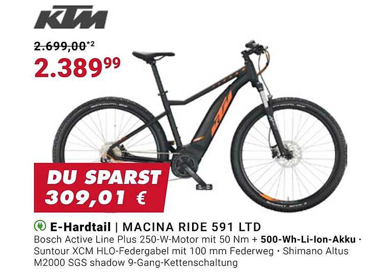 Fahrrad XXL Ktm E-hardtail Macina Ride 591 Ltd