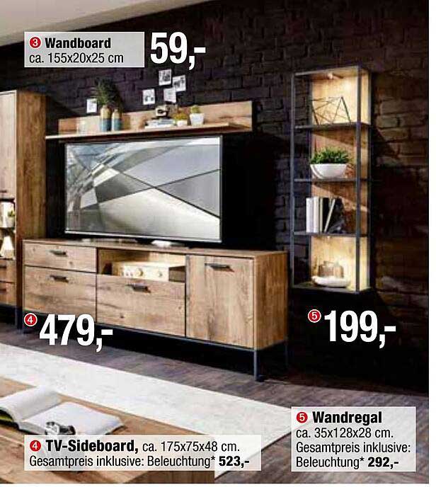 Opti Wohnwelt Wandboard, Tv-sideboard Oder Wandregal