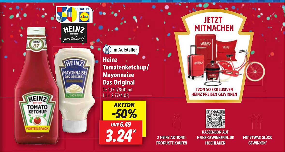 Heinz Tomatenketchup Oder Mayonnaise Das Original Angebot bei Lidl