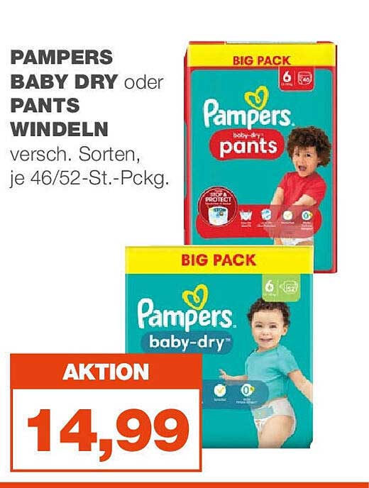 Pampers Baby Dry Oder Pants Windeln Angebot bei Real 1Prospekte.de