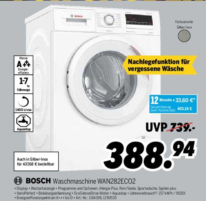 MEDIMAX Bosch Waschmaschine WAN282ECO2