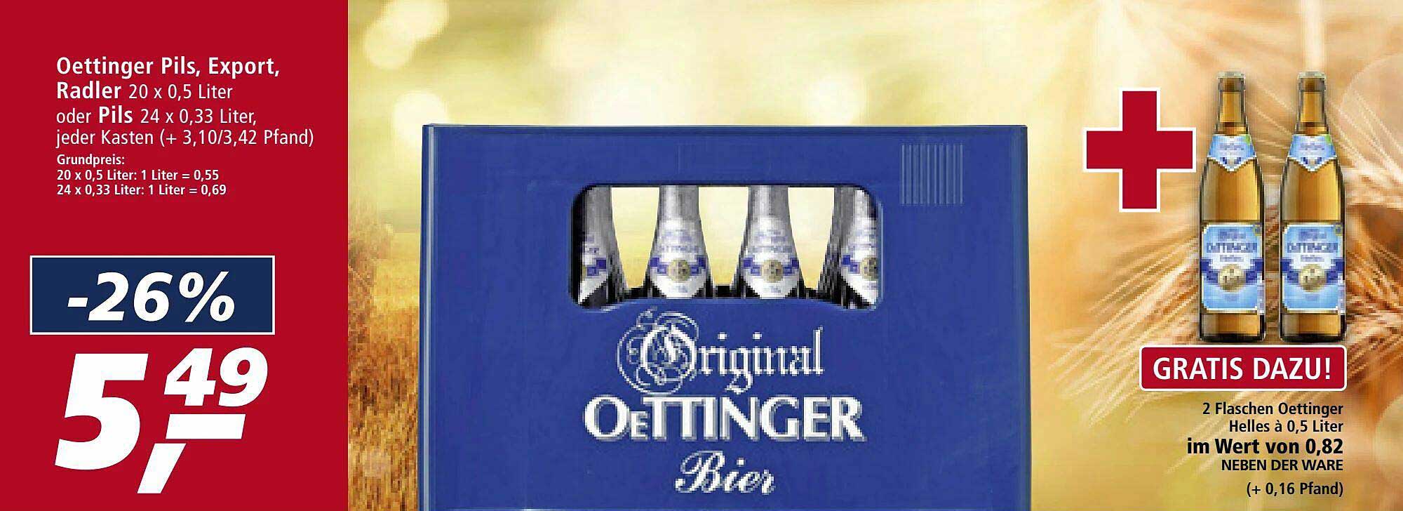 Oettinger Pils, Export, Radler Oder Pils Angebot bei Real 1Prospekte.de