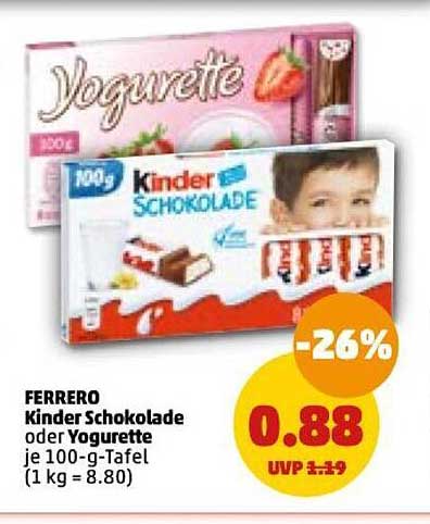 Ferrero Kinder Schokolade Oder Yogurette Angebot bei Penny - 1Prospekte.de