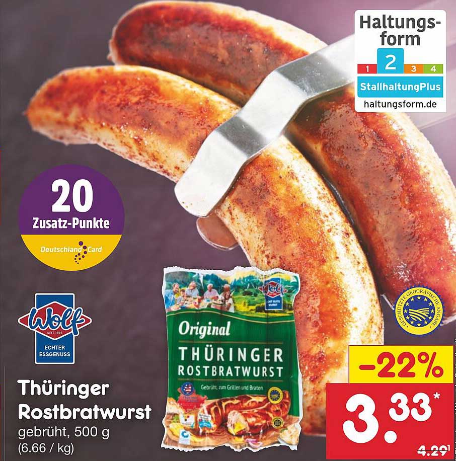 Marken-Discount Angebot Rostbratwurst Netto bei Thuringer